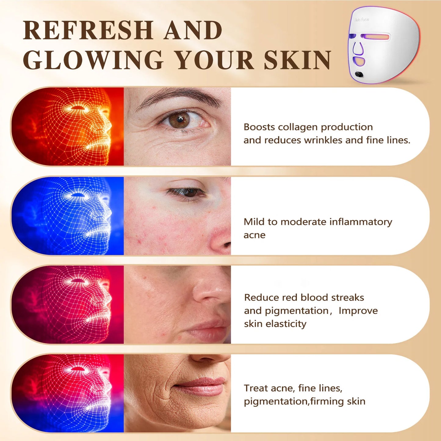 LED Light Therapy Face Mask