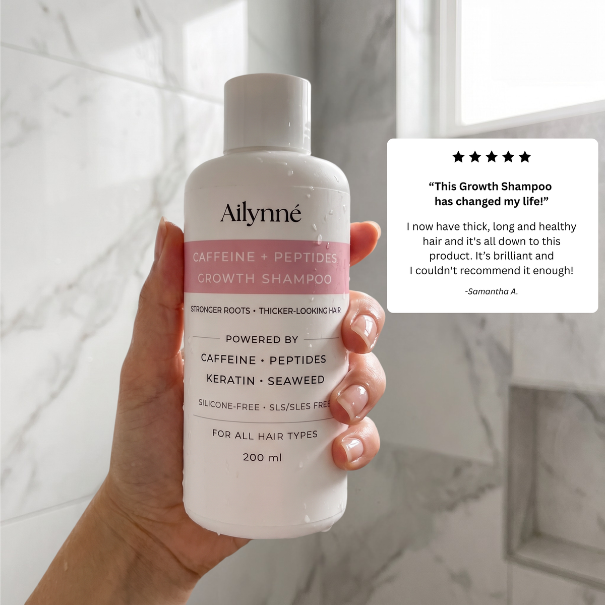 Ailynné Caffeine + Peptides Hair Growth Shampoo