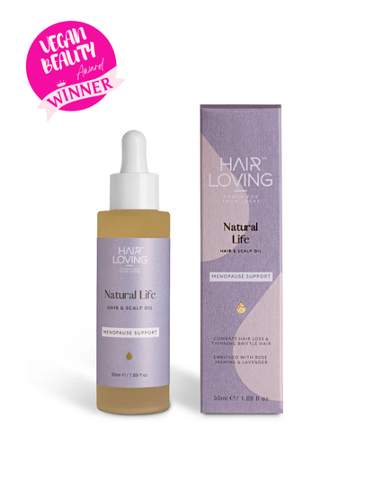 Natural Life Menopause Hair Oil (30ml) and Scalp Massager Bundle